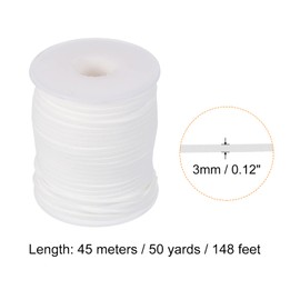 PATIKIL Suede Cord with Roll Spool 3mm 50 Yard, Flat Faux Leather Lace for Necklace Bracelet Jewelry Making Beading DIY Crafts, White