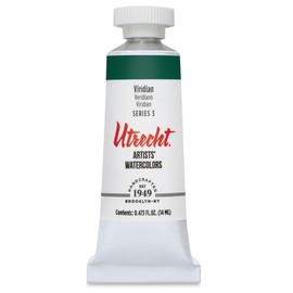 Utrecht Artists' Watercolor Paint - Viridian, 14 ml tube