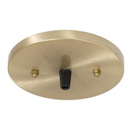 B&P Lamp® 5 1/4 Inch Modern Shallow Steel Canopy Kit (Antique Brass) With Hardware - Includes Screws, Nuts, Crossbar