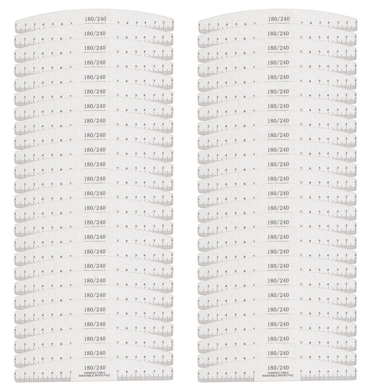50Pcs Nail Files 180 240 Grit Multifunctional Washable Nail Art