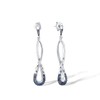 Santuzza 925 Sterling Silver Gemstone Infinity Geometric Earrings Blue Spinel Cubic Zirconia Drop Earrings for Women