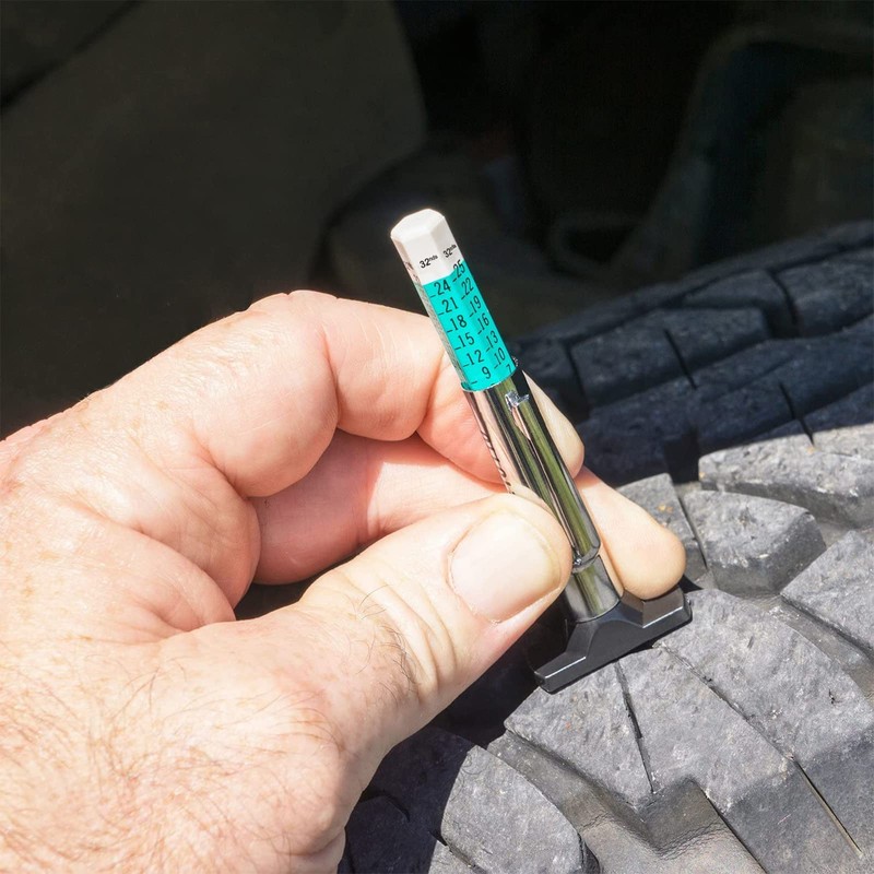 Tire Tread Depth Gauge WorthPlanet 2 PCS Two-Sided Color Coded