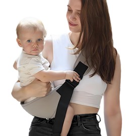 NJCXOLA Side Baby Carrier, Side Carrier, Side Carrier, Toddler Carrier, Baby Sling Carrier Toddler Hip Carrier with Non-Slip Hip Seat - Grey, silver grey
