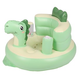 Baby Seat Inflatable Infant Floor Seat Toddler Chair Support Sitting Up Built in Air Pump with Tinkling Bells for 5-36 Months Home and Travel (Green)