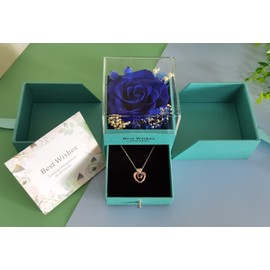WOMLEX Preserved Flower Necklace, Present, Never Wither, Birthday Gift, For Women, Popular, Girlfriend, Wife, Mother, Valentine's Day, Anniversary, Wedding Gift, Housewarming Gift, Mother's Day,