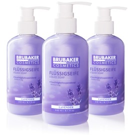 BRUBAKER Cosmetics 3-Pack Liquid Hand Wash Lavender - 3 x 8.1 Fl. Oz. in a Practical Dispenser - Cleans Gently and Moisturizes - for Hygienically Clean Hands