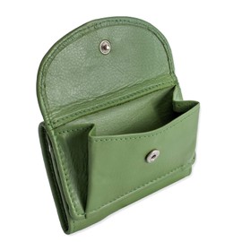 Branco 31105 Small Wallet Mini Purse Size XS Genuine Leather for Men and Women Fern Green, Green, Classic