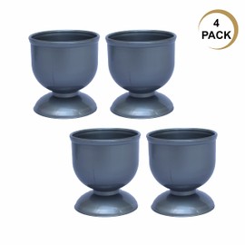 SUL Plastic Egg Cups Set; Soft Boiled Egg Cup Holders for Breakfast, Serving Egg Cups, Egg Cups Stand for Kitchen – Set of 4 (Silver)