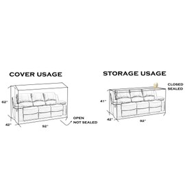 Wowfit Furniture Cover – Dust-Proof Moving Bag for Sofa, Moving Boxes – Clear & Odorless Plastic Bag for Moving – 4mil Thick Sofa Cover(Not Include Tape) – 92W x 42D x 62/41H Inches