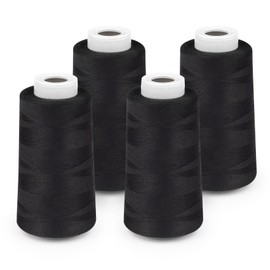 StiVerse Sewing Thread, 4 Pieces, 1750 m Sewing Thread for Sewing Machine, 40S/2 Polyester Thread, Black Thread Sewing Machine for Quality Sewing Thread