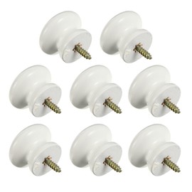 Veemoon 8pcs Self-Tapping Solid Wood Handle Dresser Drawer knobs Dresser pulls Cabinet pulls Round Cabinet knob for Home Office Kitchen