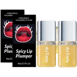 Brillo Labial Picante para Dar Volumen, Brillo Labial Hidratante que Aporta Volumen para Unos Labios más Carnosos, Sérum Hidratante Diario para el Cuidado de Los Labios Secos y Agrietados (2pcs)