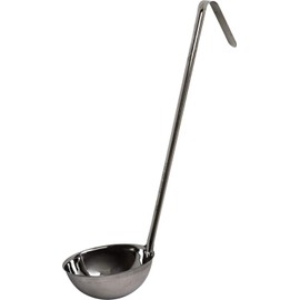 Professional Stainless Steel Heavy Duty Cooking Soup Ladle Long Handle with Hook (2oz)