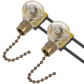 Replacement Speed Control Switch, 2 Pack Zing Ear ZE-109 Ceiling Fan Switch, ON-Off Fan-Light Pull Chain Switch Compatible with Hunter Ceiling Fans Light, Lamps and Wall Lights (Bronze Pull Chain)