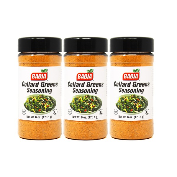 3 Pack Collard Greens Seasoning Ground Powder Kosher 6 oz Each