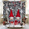 ABONAN Christmas Gnomes Shower Curtain Xmas Rustic Farmhouse, 72 x