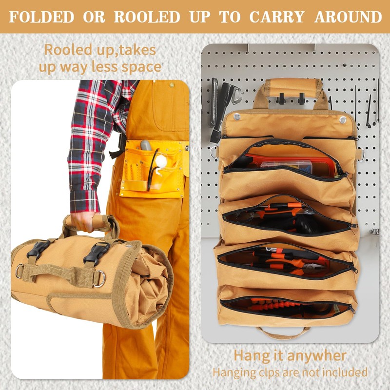 Tool Organizer Bag Foldable Roll Up Heavy Duty Mechanic Tool