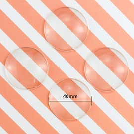 Faxco 30-Pieces Transparent Glass cabochons, Clear Glass Dome cabochon, Non-calibrated Round 1.57 inch/40mm for Photo Pendant Craft Jewelry Making