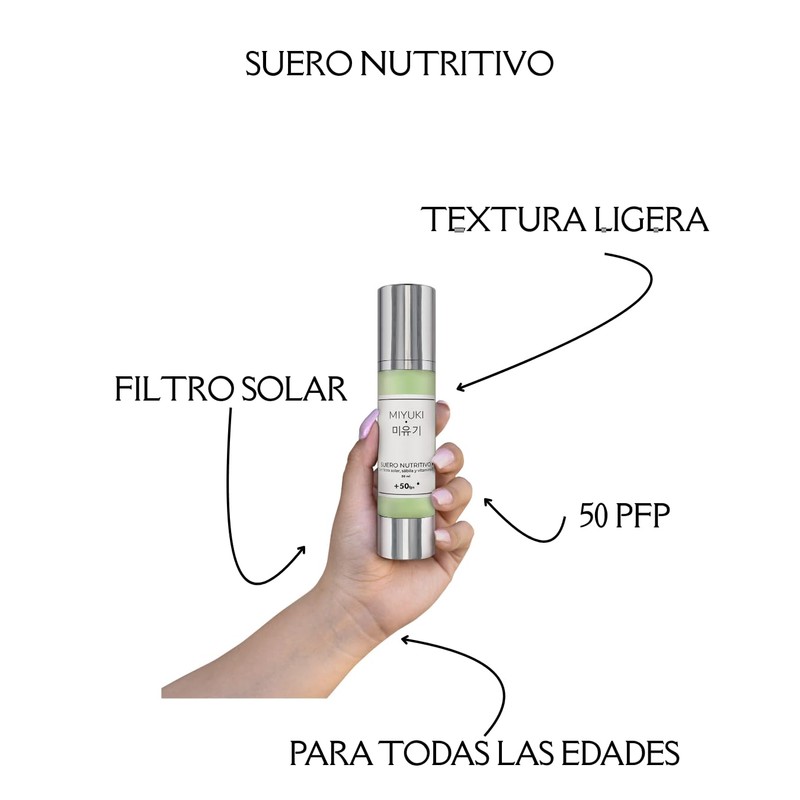 Miyuki – Suero Nutritivo con Aloe Vera y Protección Solar,