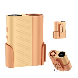 DUOMIY Portable Waist Clip Fan, 36000RPM Personal Rechargeable Wearable Neck Fan, Mini Belt Fan with Strong Wind & Fast Cooling, 100 Speeds for Outdoor, Indoor, Jobsite, Traveling (Orange)