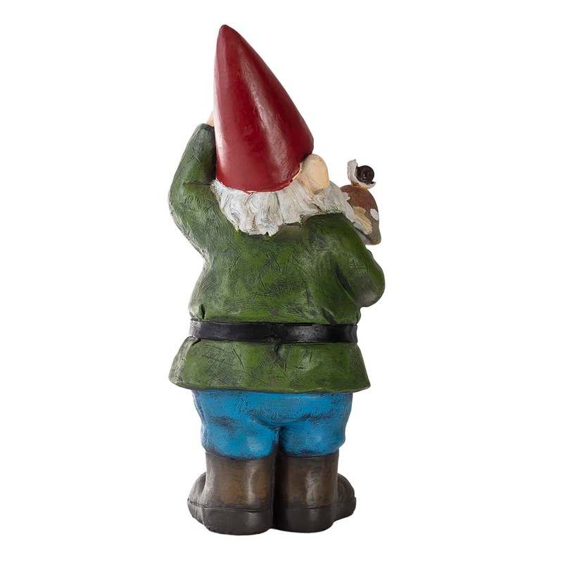 Alpine Corporation 12" Tall Outdoor Garden Gnome with Mushroom Yard