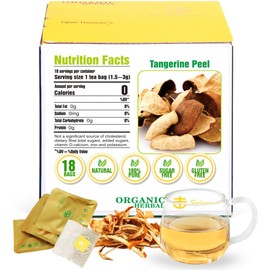 Soilmount Dried Tangerine Peel Tea | Chen Pi | Citrus Reticulata Herbal Infusion | 18 Tea Bags
