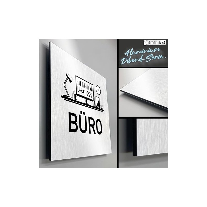 Türschilder24 Aluminium Dibond Door Sign 120 x 120 x 3