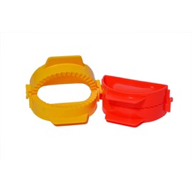 Garden Of Arts Dough Momo Gujiya Easy Mould Dumpling Wrapper Cutter Making Machine Cooking Tool (Multicolor) Pack of 2 Empanadas Work as Dough Press Half Moon Design Dough Cutter