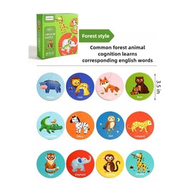 Circular Forest and Marine Animals Puzzle EWIBUSA Brand 3+ Years Old Friendly 12 - Pack 36 pcs - Explore Zoo Friends, Enhance Creativity, Develop Skills While Having a Blast (Forest Animals)