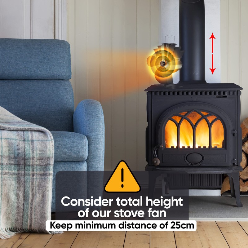 Albert Austin Heat Powered Stove Fan Powerful 4 Blade Design