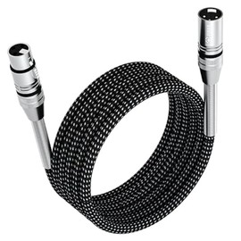 XLR Microphone Cable for Speaker or PA System, All Copper Conductors, 6MM PVC Jacket, 10 Foot, Black Hepa Home