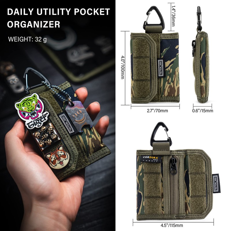 TACTICAL GEEK Storage A2 S EDC Pouch Organizer, Nylon Coin