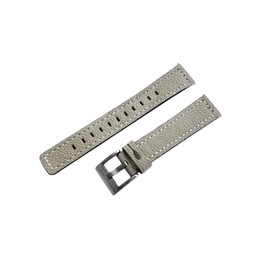 NICKSTON Gray Suede with White Stitches Leather Band Compatible with Garmin Approach S12 and S42 Smartwatches Strap B18P20 (2. Silver Color Buckle, for Garmin Approach S12)