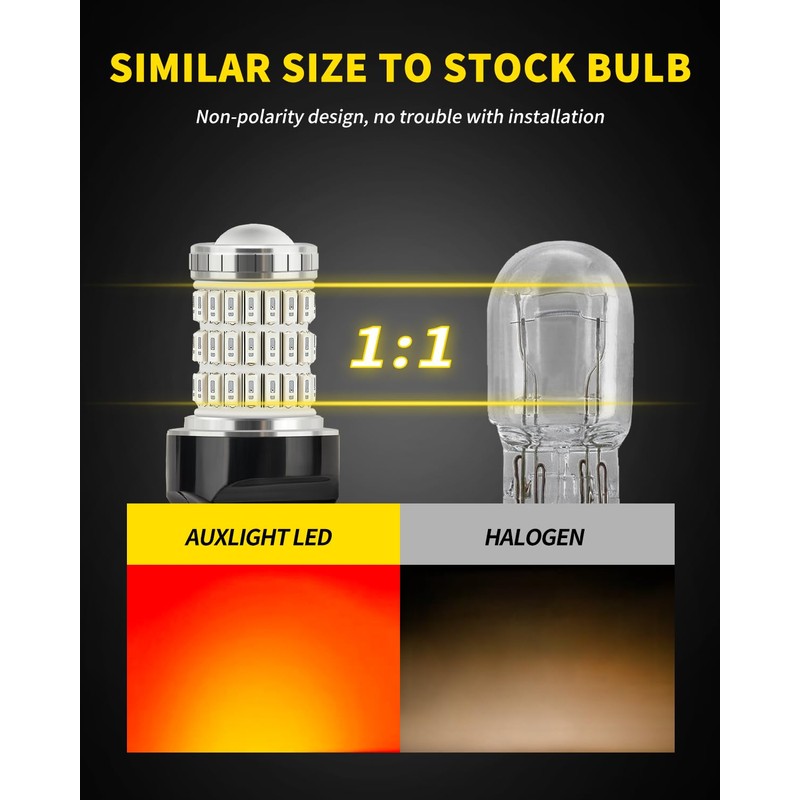 AUXLIGHT LED Strobe/Flash Brake Tail Light Bulbs 7443 7440 LED