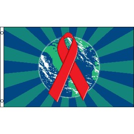 World Aids Awareness Flag 3x5ft Poly