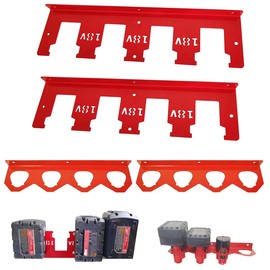 WOLGNKI Metal Battery Holder Organizer Mount Fit for Milwaukee M18 M12 Battery 2pcs for 12V and 2pcs for 18V Battery