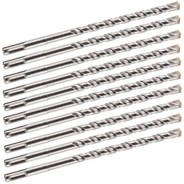 10 Pack Of - 10mm x 210mm Long SDS Plus Hammer Drill Bits, Professional Tungsten Carbide Tipped Masonry Drill Bit For Brick, Concrete, Stone, Granite. 10mm SDS Drill Bit