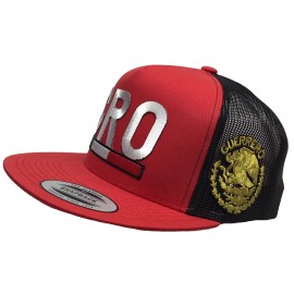 Unbranded GUERRERO MEXICO LOGO FEDERAL 2 LOGOS HAT RED BLACK MESH SNAPBACK