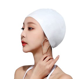 Swim Cap Swimming Cap Pure White Swim Cap for Men Women of Short Hair Silicone Swim Hat Swimming Hat for Youth Adult