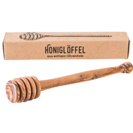 beegut Olive Wood Honey Spoon Handmade in Tunisia for Stylish Honey Enjoyment Sustainable Packaging Made of Grass Paper