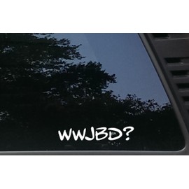 WWJBD? (What Would Jimmy Buffett do) - 6 3/4" x 1 1/4" die Cut Vinyl Decal/Bumper Sticker for Windows, Cars, JDM, Trucks, Bumpers, Tool Boxes, Boats, laptops - virtually Any Hard, Smooth Surface. M