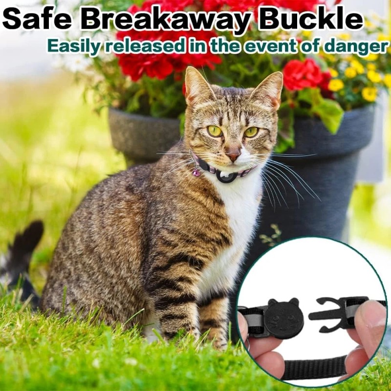 Dgerp Cat Collar Breakaway with AirTag Holder & Bell –