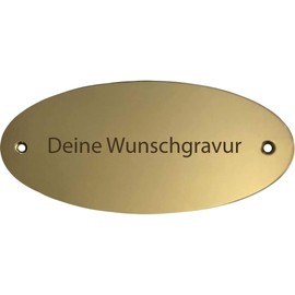 Generisch Plain Oval Brass Plaque Engraved