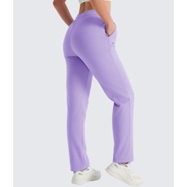 MAGCOMSEN Women's Winter Pants Sherpa Fleece Pants Outdoor Thermal Sweatpants for Women Cold Weather Snow Taro Purple, XL