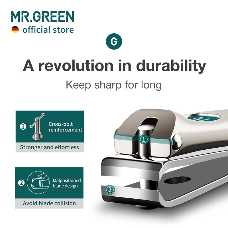 MR.GREEN Nail Clippers Curved Blades Fingernail Cut Nippers Manicure Scissors
