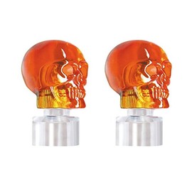United Pacific 86058 Stainless Steel Bumper Guide Kit with Skull Light - Amber, 2 Pack