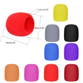 SGHAJIME 6Pcs Microphone Cover Foam Mic Cover Blue Handheld Microphone Windscreen Micro Foam Cover Filter for Karaoke DJ Broadcasting