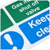 Seco Gas Mains Shut Off Valve Sign, 200mm x 150mm