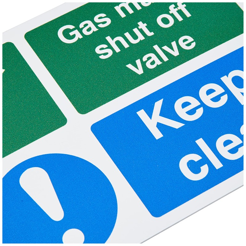 Seco Gas Mains Shut Off Valve Sign, 200mm x 150mm