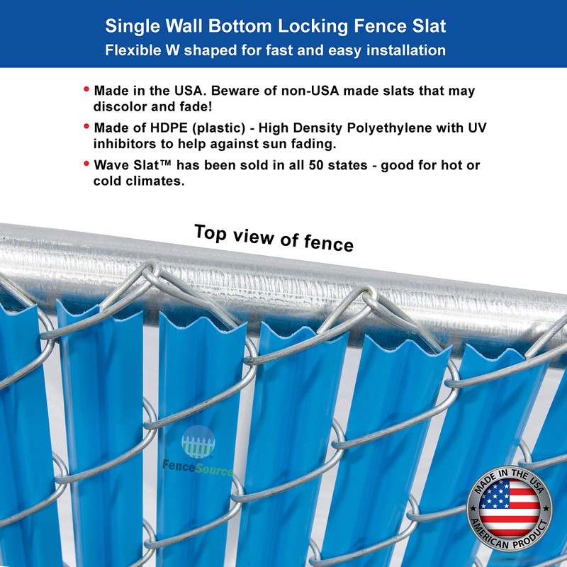 FenceSource Wave Slat (9 Colors) Single Wall Bottom Locking Privacy